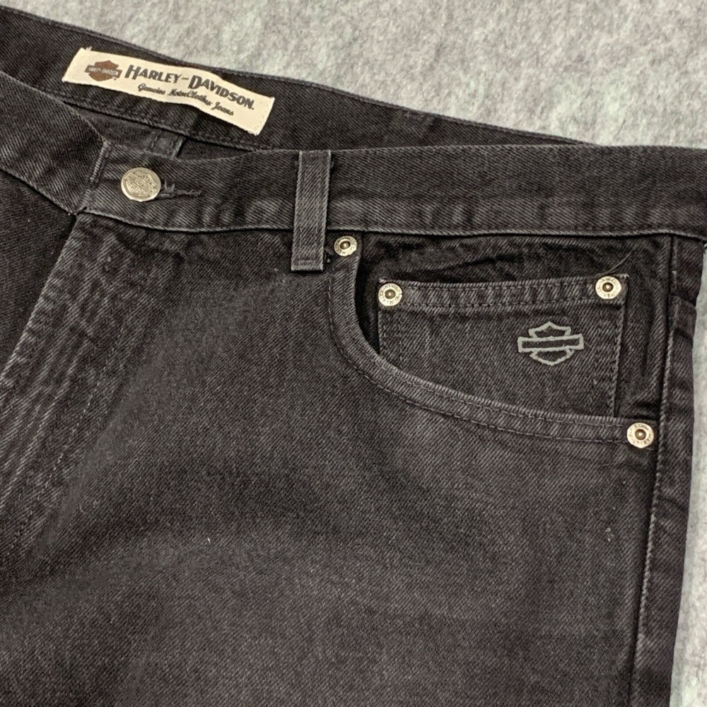 Harley Davidson Men's Black Core Straight Leg Jeans - Size 36x36 - Picture 11 of 16
